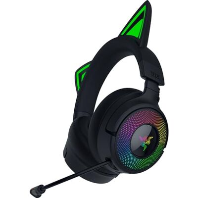 Razer Kraken Kitty V3 Pro Casque Gaming sans Fil RGB Kitty Oreilles de Chat réactives pour Le Streaming Membrane Triforce 40 mm, Hyperspeed Wireless et Bluetooth, THX Spatial Audio Noir - Publicité Razer Kraken Kitty V3 Pro Casque Gaming sans Fil RGB Kitty Oreilles de Chat réactives pour Le Streaming Membrane Triforce 40 mm, Hyperspeed Wireless et Bluetooth, THX Spatial Audio Noir - Publicité