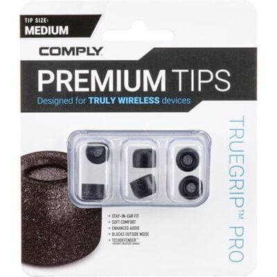 Comply TrueGrip Pro Embouts de Rechange en Mousse à mémoire de Forme (Moyen) - Publicité Comply TrueGrip Pro Embouts de Rechange en Mousse à mémoire de Forme (Moyen) - Publicité