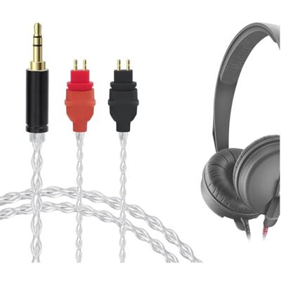 GEEKRIA Câble audio plaqué argent Apollo compatible avec Sennheiser HD25, HD25-C, écouteurs HD 25, câble de remplacement 3,5 mm, Hi-Res, câble de mise à niveau casque HiFi (5ft/1,5m) - Publicité GEEKRIA Câble audio plaqué argent Apollo compatible avec Sennheiser HD25, HD25-C, écouteurs HD 25, câble de remplacement 3,5 mm, Hi-Res, câble de mise à niveau casque HiFi (5ft/1,5m) - Publicité