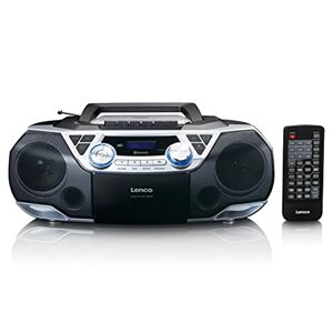 Lenco SCD-720 – Boombox Dab+ – Bluetooth 5.0 – Lecteur CD/MP3 – Lecteur CD/MP3 – Lecteur Cassettes – Radio FM – Port USB – 2 x 6 W RMS – Bass Reflex – Télécommande – Argent - Publicité