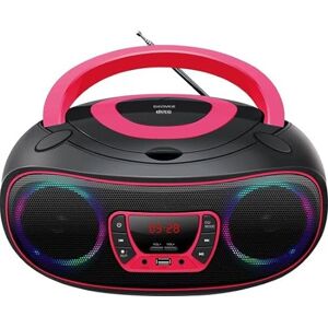 Denver Radio Portable Lecteur CD Bluetooth Effets Lumineux Boombox AUX FM TCL212BTPINK - Publicité