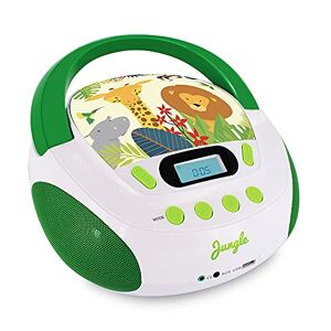 Metronic 477144 Lecteur CD pour enfants Jungle avec port USB/AUX-IN Vert/Blanc - Publicité