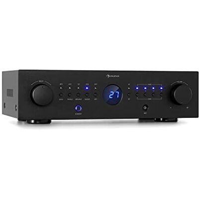 AUNA Amplificateur Audio, Amplificateur Hifi Système Stéréo Recepteur Bluetooth Hifi pour Ampli Stereo, Ampli Hifi Contrôle Basses et Aigus, Univers Hi-fi, Amplificateurs 4 Canaux, Télécommande, AUX - Publicité AUNA Amplificateur Audio, Amplificateur Hifi Système Stéréo Recepteur Bluetooth Hifi pour Ampli Stereo, Ampli Hifi Contrôle Basses et Aigus, Univers Hi-fi, Amplificateurs 4 Canaux, Télécommande, AUX - Publicité