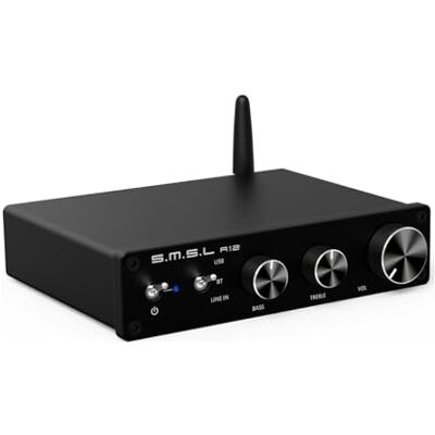 S.M.S.L SMSL A12 Infineon's MA12070 Amplificateur Audio stéréo Bluetooth 5.0 Classe D intégré 2 canaux pour Haut-Parleur Domestique avec contrôle des Basses et des aigus 80 W x 2 - Publicité S.M.S.L SMSL A12 Infineon's MA12070 Amplificateur Audio stéréo Bluetooth 5.0 Classe D intégré 2 canaux pour Haut-Parleur Domestique avec contrôle des Basses et des aigus 80 W x 2 - Publicité