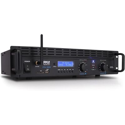 Pyle Amplificateur Bluetooth 2 Canaux 2000W Bridgeable Monté en Rack Pro Audio sans Fil, Entrée TRS/XLR, LCD, Mode Bridge, Ventilateur de Refroidissement Système de Haut-parleurs - Publicité Pyle Amplificateur Bluetooth 2 Canaux 2000W Bridgeable Monté en Rack Pro Audio sans Fil, Entrée TRS/XLR, LCD, Mode Bridge, Ventilateur de Refroidissement Système de Haut-parleurs - Publicité