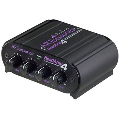 ART Distributeur Audio pour 4 Casques HeadAMP 4 Contrôle de Volume Individuel, Connecteurs Polyvalents, Parfait pour Home-Studio et Régie Préampli casque. Applications professionnelles/domestiques - Publicité ART Distributeur Audio pour 4 Casques HeadAMP 4 Contrôle de Volume Individuel, Connecteurs Polyvalents, Parfait pour Home-Studio et Régie Préampli casque. Applications professionnelles/domestiques - Publicité