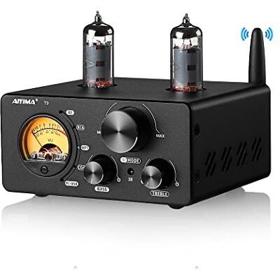 AIYIMA Amélioré Tube T9 Bluetooth 5.0 6K4 Amplificateur à Tube à Vide USB DAC 100W Récepteur Stéréo Amp Coax/Opt HiFi Home Audio Amplificateurs Numériques avec VU-mètre - Publicité AIYIMA Amélioré Tube T9 Bluetooth 5.0 6K4 Amplificateur à Tube à Vide USB DAC 100W Récepteur Stéréo Amp Coax/Opt HiFi Home Audio Amplificateurs Numériques avec VU-mètre - Publicité