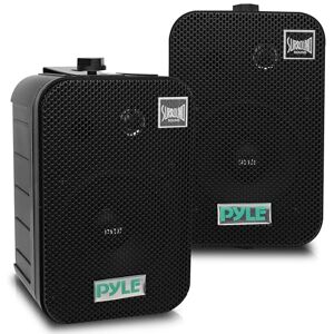 Pyle Paire d’Enceintes Extérieur 13,3 cm Étanches Noir – Haut-Parleurs Muraux ou Plafond Résistants aux Intempéries avec Support Universel pour Terrasse, Piscine et Intérieur - Publicité Pyle Paire d’Enceintes Extérieur 13,3 cm Étanches Noir – Haut-Parleurs Muraux ou Plafond Résistants aux Intempéries avec Support Universel pour Terrasse, Piscine et Intérieur - Publicité