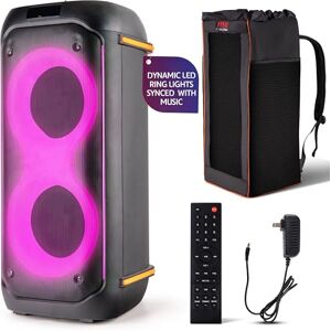 Pyle Système Compact d’Enceinte Bluetooth PA pour Fête, 160 W, Double Haut-Parleur 16,5 cm, Machine à Karaoké avec Micro, Batterie Rechargeable, Radio USB/SD/BT/FM, Fonction TWS et Lumières de Fête - Publicité Pyle Système Compact d’Enceinte Bluetooth PA pour Fête, 160 W, Double Haut-Parleur 16,5 cm, Machine à Karaoké avec Micro, Batterie Rechargeable, Radio USB/SD/BT/FM, Fonction TWS et Lumières de Fête - Publicité