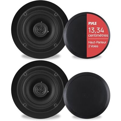 Pyle Enceintes à Montage Plafond ou Mur Paire d'Enceintes Midbass-Woofer 5,25” 2 Voies avec Tweeter en Polymère de 1'', Conception Encastrée, Plage de Fréquence 80Hz 20kHz - Publicité Pyle Enceintes à Montage Plafond ou Mur Paire d'Enceintes Midbass-Woofer 5,25” 2 Voies avec Tweeter en Polymère de 1'', Conception Encastrée, Plage de Fréquence 80Hz 20kHz - Publicité