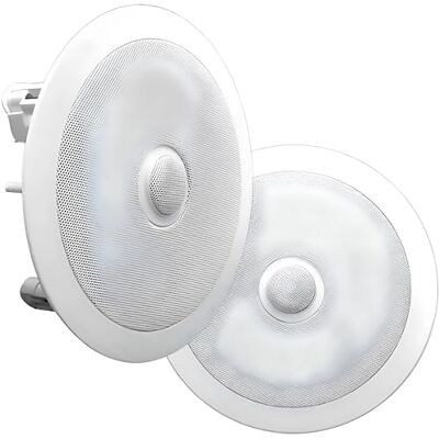 Pyle Enceintes Encastrables Plafond et Mur 20,3 cm 300 W – Haut-Parleurs 2 Voies avec Tweeter Orientable à Dôme en Titane, Design Flush pour Home Cinéma, Salon et Cuisine - Publicité Pyle Enceintes Encastrables Plafond et Mur 20,3 cm 300 W – Haut-Parleurs 2 Voies avec Tweeter Orientable à Dôme en Titane, Design Flush pour Home Cinéma, Salon et Cuisine - Publicité