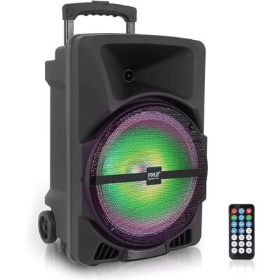 Pyle Enceinte Bluetooth Puissante- Haut Parleur Portable 1200 W sans Fil- Son stéréo DJ intérieur/extérieur,Bluetooth, USB, MP3, entrée AUX 3,5 mm, lumières de fête Clignotantes et Radio FM - Publicité Pyle Enceinte Bluetooth Puissante- Haut Parleur Portable 1200 W sans Fil- Son stéréo DJ intérieur/extérieur,Bluetooth, USB, MP3, entrée AUX 3,5 mm, lumières de fête Clignotantes et Radio FM - Publicité