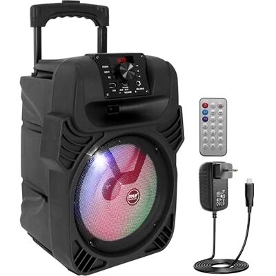 Pyle Enceinte Bluetooth Puissante, 400W, Subwoofer 4 Ohm, Enceinte Sono Portable avec Entrées USB/MP3/Radio FM/Micro, Lumières LED Multicolores, Batterie Rechargeable Intégrée avec Télécommande - Publicité Pyle Enceinte Bluetooth Puissante, 400W, Subwoofer 4 Ohm, Enceinte Sono Portable avec Entrées USB/MP3/Radio FM/Micro, Lumières LED Multicolores, Batterie Rechargeable Intégrée avec Télécommande - Publicité
