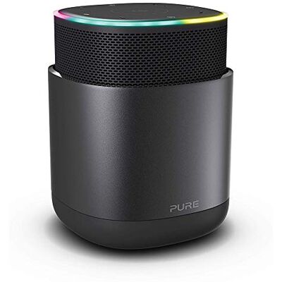 Pure Enceinte Bluetooth DiscovR de avec Alexa intégrée, Multiroom, Charge Rapide, Son à 360 degrés, Autonomie de 15h, Radios Via Internet et Désactivation Physique du Micro, Graphite/Noir - Publicité Pure Enceinte Bluetooth DiscovR de avec Alexa intégrée, Multiroom, Charge Rapide, Son à 360 degrés, Autonomie de 15h, Radios Via Internet et Désactivation Physique du Micro, Graphite/Noir - Publicité