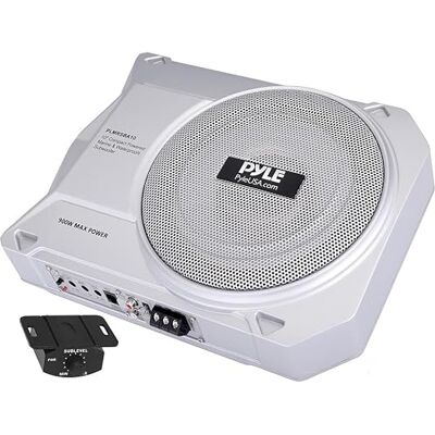 Pyle Caisson de Basse Voiture et Marine Amplifié à Profil Bas 25 cm Enceinte Subwoofer Actif Compact 900W avec Amplificateur Intégré, Subwoofer Alimenté sous Siège, Entrées de Niveau Haut et Bas - Publicité Pyle Caisson de Basse Voiture et Marine Amplifié à Profil Bas 25 cm Enceinte Subwoofer Actif Compact 900W avec Amplificateur Intégré, Subwoofer Alimenté sous Siège, Entrées de Niveau Haut et Bas - Publicité