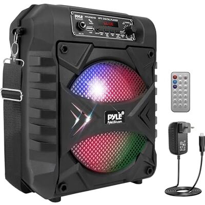 Pyle Enceinte Sono Portable,300W Enceinte Bluetooth Portable Extérieure et Intérieur, Haut Parleur Karaoke avec Lumières LED Multicolores,Subwoofer,Microphone,Entrées USB, MP3, Radio FM,Télécommande - Publicité Pyle Enceinte Sono Portable,300W Enceinte Bluetooth Portable Extérieure et Intérieur, Haut Parleur Karaoke avec Lumières LED Multicolores,Subwoofer,Microphone,Entrées USB, MP3, Radio FM,Télécommande - Publicité