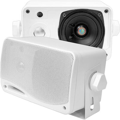 Pyle Enceinte d’Extérieur Étanche 200W, Enceinte Mural 3 voies Résistantes aux Intempéries, Haut Parleurs de Montage Marin,Utilisation à la Maison, Bateau,Bord de la Piscine, sur le Patio,Blanc - Publicité Pyle Enceinte d’Extérieur Étanche 200W, Enceinte Mural 3 voies Résistantes aux Intempéries, Haut Parleurs de Montage Marin,Utilisation à la Maison, Bateau,Bord de la Piscine, sur le Patio,Blanc - Publicité