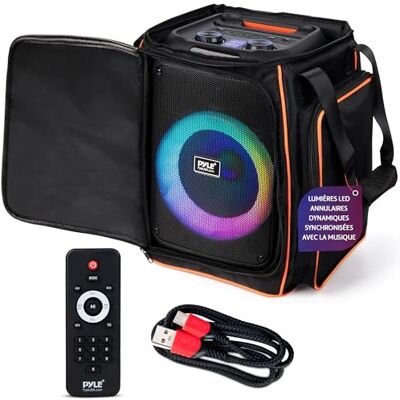 Pyle Enceinte Bluetooth Portable 100W TWS avec Sac de Transport – Basses Profondes, Aigus Clairs, Haut-Parleur Stéréo sans Fil pour Karaoké et Soirées - Publicité Pyle Enceinte Bluetooth Portable 100W TWS avec Sac de Transport – Basses Profondes, Aigus Clairs, Haut-Parleur Stéréo sans Fil pour Karaoké et Soirées - Publicité