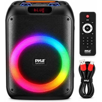 Pyle Enceinte Bluetooth Portable 100W TWS avec Sac de Transport – Basses Profondes, Aigus Clairs, Haut-Parleur Stéréo sans Fil pour Karaoké et Soirées - Publicité Pyle Enceinte Bluetooth Portable 100W TWS avec Sac de Transport – Basses Profondes, Aigus Clairs, Haut-Parleur Stéréo sans Fil pour Karaoké et Soirées - Publicité