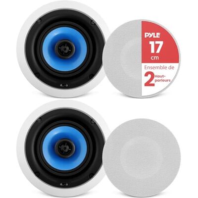 Pyle Enceinte Plafond/Murale16,5 cm-Puissance de Crête de 250 W-Son Stéréo Hi-Fi Double-Tweeter Pivotant à Dôme en Soie-Médium-Basse à Cône Poly- Enceinte Encastrable Plafond - Publicité Pyle Enceinte Plafond/Murale16,5 cm-Puissance de Crête de 250 W-Son Stéréo Hi-Fi Double-Tweeter Pivotant à Dôme en Soie-Médium-Basse à Cône Poly- Enceinte Encastrable Plafond - Publicité
