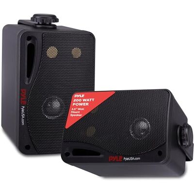 Pyle Enceinte d’Extérieur Bluetooth 200W, Paire d’Enceintes Actifs et Passifs 3 Voies, Montage au Mur ou au Plafond, Haut-Parleur Mural Étanche, Utilisation sur Patio/l'Intérieur/l’Extérieur - Publicité Pyle Enceinte d’Extérieur Bluetooth 200W, Paire d’Enceintes Actifs et Passifs 3 Voies, Montage au Mur ou au Plafond, Haut-Parleur Mural Étanche, Utilisation sur Patio/l'Intérieur/l’Extérieur - Publicité