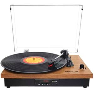 Prixton Platine Vinyle Studio, Tourne Disque Vintage, Lecteur de Vinyles et de Musique Via Bluetooth/USB/SD/Radio, 2 Haut-parleurs intégrés, Convertisseur des vinyles, Housse Anti-poussière, Bois - Publicité Prixton Platine Vinyle Studio, Tourne Disque Vintage, Lecteur de Vinyles et de Musique Via Bluetooth/USB/SD/Radio, 2 Haut-parleurs intégrés, Convertisseur des vinyles, Housse Anti-poussière, Bois - Publicité