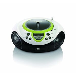 Lenco CD SCD-38 Radio Lecteur Radio Portable MP3 USB FM Fonctionne sur adaptateur et sur piles Vert - Publicité