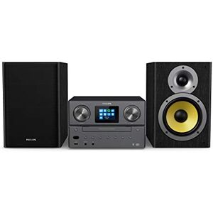 Micro Chaine HiFi stéréo compacte - 100W HiFi Système Audio avec Lecteur  CD, Bluetooth, Radio FM, USB, AUX-in, Grand écran LED et Bouton,  télécommande