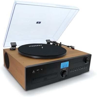 mooov 477365 Micro-chaîne HiFi avec Radio, Lecteur CD et Platine Vinyle 33, 45, 78 Tours Stéréo Bluetooth Haut-Parleur Intégrés Effet Bois - Publicité mooov 477365 Micro-chaîne HiFi avec Radio, Lecteur CD et Platine Vinyle 33, 45, 78 Tours Stéréo Bluetooth Haut-Parleur Intégrés Effet Bois - Publicité