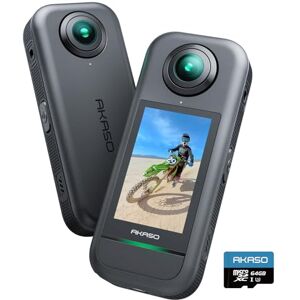 AKASO 360 Camera Sport à 360° avec Carte Mémoire 64 Go, 5.7K 360 Vidéo, Capteurs 48MP 1/2", 72MP Photo, SuperSmooth, 2.29" Écran Tactile, Effet Selfie Stick Invisible, Horizon 360° Lock, Suivi AI - Publicité AKASO 360 Camera Sport à 360° avec Carte Mémoire 64 Go, 5.7K 360 Vidéo, Capteurs 48MP 1/2", 72MP Photo, SuperSmooth, 2.29" Écran Tactile, Effet Selfie Stick Invisible, Horizon 360° Lock, Suivi AI - Publicité