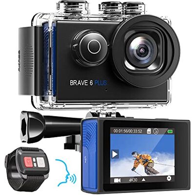 AKASO Brave 6 Plus Caméra Sport 4K 30FPS 20MP WiFi Stabilisateur EIS Action Cam Etanche, Boîtier 40M, Commande Vocale, Ecran Tactile, Grand Angle, 4X Zoom, 2 Batteries 1350mAh, Kit d'Accessoires - Publicité AKASO Brave 6 Plus Caméra Sport 4K 30FPS 20MP WiFi Stabilisateur EIS Action Cam Etanche, Boîtier 40M, Commande Vocale, Ecran Tactile, Grand Angle, 4X Zoom, 2 Batteries 1350mAh, Kit d'Accessoires - Publicité
