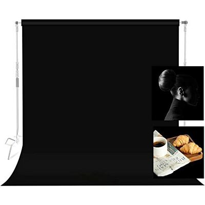 Selens Toile de fond en velours pour photographie Noir 200 x 100 cm - Publicité Selens Toile de fond en velours pour photographie Noir 200 x 100 cm - Publicité