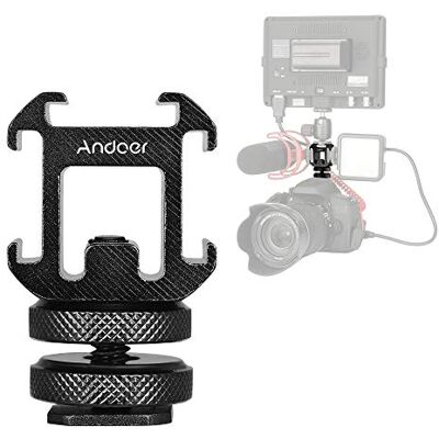 Andoer Adaptateur Griffe Triple Cold Shoe Mount 1/4 Pouce Filetage Hot Shoe Pour Canon Nikon Sony Appareil Photo Reflex Numérique Moniteur - Publicité Andoer Adaptateur Griffe Triple Cold Shoe Mount 1/4 Pouce Filetage Hot Shoe Pour Canon Nikon Sony Appareil Photo Reflex Numérique Moniteur - Publicité