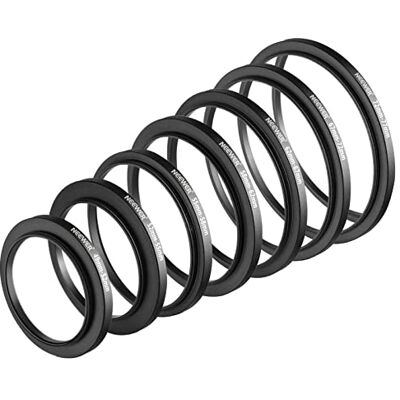 NEEWER 7pcs 49mm-77mm Filtre Step Up Anneaux Etape Ensemble Adaptateur (49-52-55-58-62-67-72-77mm) - Publicité NEEWER 7pcs 49mm-77mm Filtre Step Up Anneaux Etape Ensemble Adaptateur (49-52-55-58-62-67-72-77mm) - Publicité
