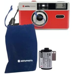 AgfaPhoto Analogue 35 mm Compact Film Camera Rossa Set: pellicola per immagini in Bianco e Nero + batteria - Publicité AgfaPhoto Analogue 35 mm Compact Film Camera Rossa Set: pellicola per immagini in Bianco e Nero + batteria - Publicité