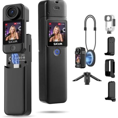 SJCAM C300 Caméra vidéo de vlogging 4K, sans carte, caméra d'action de poche, étanche, alimentation de 7 heures, caméscope de stabilisation à 6 axes, caméra de voyage à 154° FOV pour l'extérieur, noir - Publicité SJCAM C300 Caméra vidéo de vlogging 4K, sans carte, caméra d'action de poche, étanche, alimentation de 7 heures, caméscope de stabilisation à 6 axes, caméra de voyage à 154° FOV pour l'extérieur, noir - Publicité