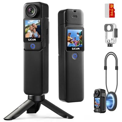 SJCAM C300 Caméra de vlogging 2 en 1, 64 Go 4K Pocket Travel YouTube Streaming, puissance 7H, stabilisation 6 axes, écran double tactile, étanche à 30 m, caméra de démarrage pratique, famille - Publicité SJCAM C300 Caméra de vlogging 2 en 1, 64 Go 4K Pocket Travel YouTube Streaming, puissance 7H, stabilisation 6 axes, écran double tactile, étanche à 30 m, caméra de démarrage pratique, famille - Publicité