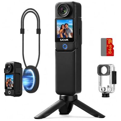SJCAM C300 Caméra de vlogging 2 en 1, 64 Go 4K Pocket Travel YouTube Streaming, puissance 7H, stabilisation 6 axes, écran double tactile, étanche à 30 m, caméra de démarrage pratique, famille - Publicité SJCAM C300 Caméra de vlogging 2 en 1, 64 Go 4K Pocket Travel YouTube Streaming, puissance 7H, stabilisation 6 axes, écran double tactile, étanche à 30 m, caméra de démarrage pratique, famille - Publicité