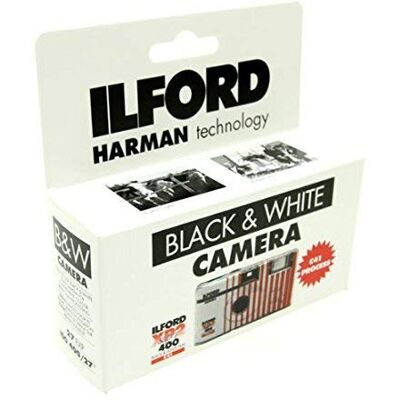 Ilford XP2 Lot de 3 appareils photo à usage unique avec flash (27 poses) Film noir et blanc - Publicité Ilford XP2 Lot de 3 appareils photo à usage unique avec flash (27 poses) Film noir et blanc - Publicité