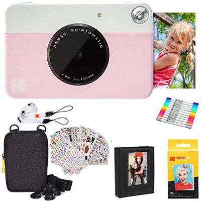Appareil photo instantané Kodak Printomatic - Coffret cadeau rose - Publicité Appareil photo instantané Kodak Printomatic - Coffret cadeau rose - Publicité