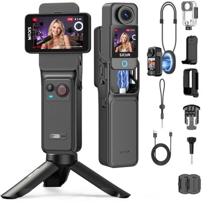 SJCAM C400 Creators Content Combo, sans carte, caméra d'action de poche 4K, puissance 7H, stabilisation à 6 axes, étanche, écran tactile de 5,7 cm, caméra vidéo de voyage pour enregistrement - Publicité SJCAM C400 Creators Content Combo, sans carte, caméra d'action de poche 4K, puissance 7H, stabilisation à 6 axes, étanche, écran tactile de 5,7 cm, caméra vidéo de voyage pour enregistrement - Publicité