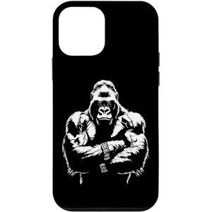 Coque pour iPhone 12 mini Silhouette de gorille à dos argenté Buff Alpha - Publicité