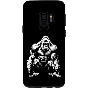 Coque pour Galaxy S9 Silhouette de gorille à dos argenté Buff Alpha - Publicité