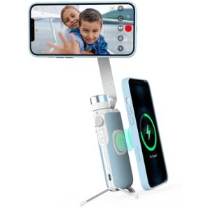 PowerVision S1, stabilisateur de téléphone à 3 Axes avec trépied intégré, Batterie Externe sans Fil et Suivi IA des mouvements et des Visages, pour vlogging ou TikTok (Ensemble combiné, Bleu) - Publicité