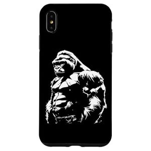 Coque pour iPhone XS Max Silhouette de gorille à dos argenté Buff Alpha - Publicité