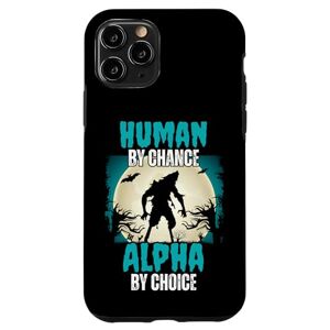 Coque pour iPhone 11 Pro Human By Chance Alpha By Choice Cool Funny Alpha Wolf Meme - Publicité