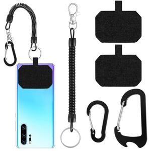 Amabro Chaîne Téléphone Portable Universelle, Dragonne de Lanière de Téléphone Portable avec Câble Spiralé Flexible Porte-clés Longe Patch en PVC avec Anneau - Publicité