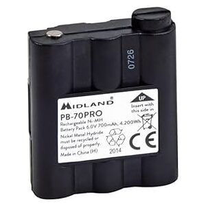 Midland PB-70 Pro Pack Batterie Ni-Mh Rechargeable pour XT70 Pro 700 mAh - Publicité Midland PB-70 Pro Pack Batterie Ni-Mh Rechargeable pour XT70 Pro 700 mAh - Publicité