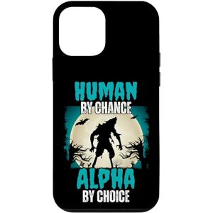 Coque pour iPhone 12 mini Human By Chance Alpha By Choice Cool Funny Alpha Wolf Meme - Publicité