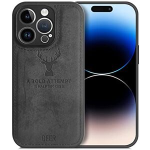 Alpha Coque de Protection en Tissu TPU Souple pour iPhone 14 Pro Max, résistante à la saleté, aux Chocs, Anti-Traces de Doigts, Protection intégrale (Noir) - Publicité